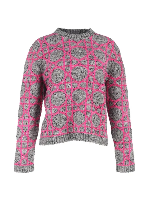 Christian Dior Pre-Owned 2024 cannage-pattern round-neck sweater Grey RFCPUGBCL676375W