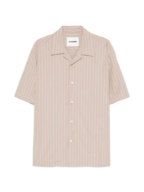 Jil Sander stripe-pattern short-sleeve shirt Neutrals J22DL0362J45329273