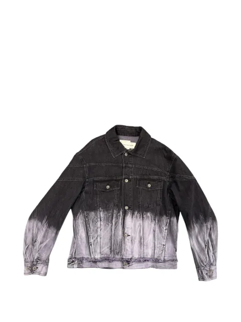 Feng Chen Wang disstressed-effect tie-dye denim jacket Black FUF20JK11