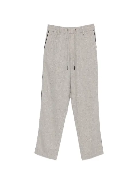 Iceberg drawstring side-stripe linen trousers Grey B0803625