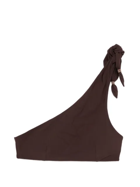 Brunello Cucinelli knot one-shoulder bikini top Brown MQ965VS289C499
