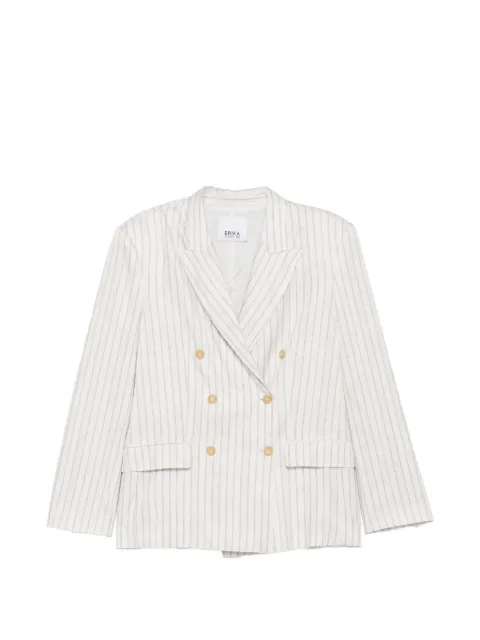 Erika Cavallini pinstripe double-breasted jacket Neutrals P6ST20