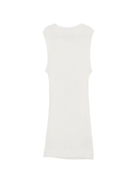 Erika Cavallini ribbed-knit sleeveless dress White P6SC06