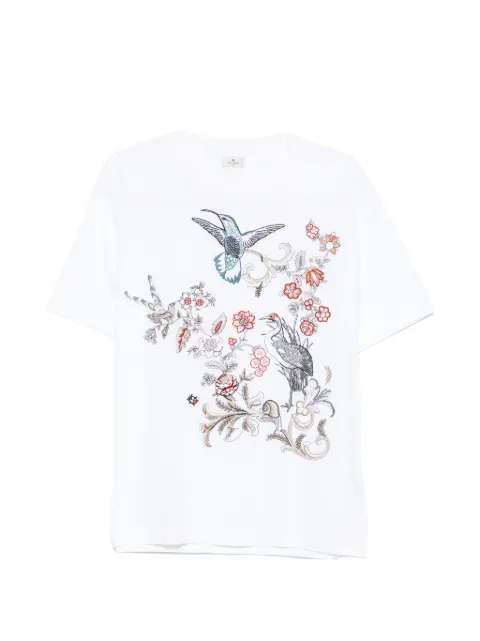 ETRO floral-embroidered T-shirt White MRMA0004AR464