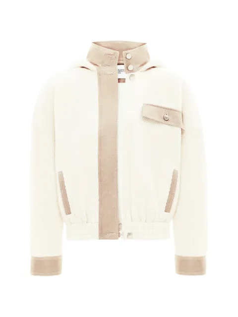 ANNAFOXY Nuage Du Matin hooded bomber jacket White NUAGEDUMATINWOOLBOMBER1OFFWHITE