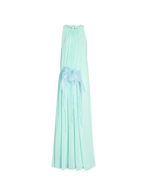 Genny gathered floral maxi dress Green 80AAO4M500345