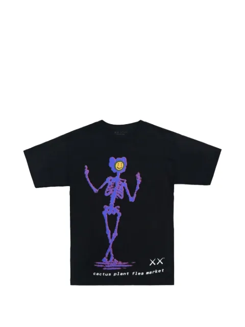 KAWS X Cactus Plant Flea Market graphic-print T-shirt Black 22741FW210103XKSBLAC