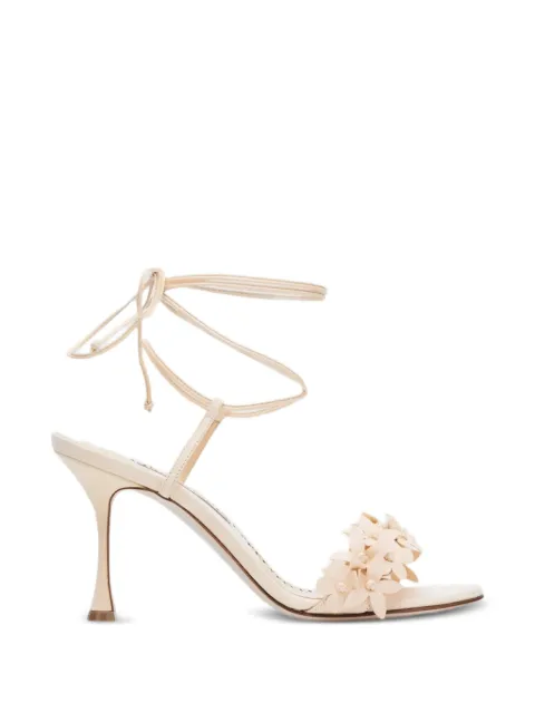 Manolo Blahnik Anista floral sandals Neutrals 22517670004