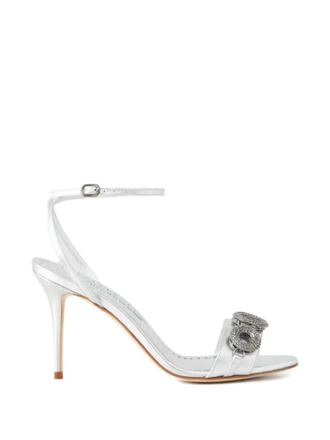 Manolo Blahnik crystal-embellished sandals Silver 32428370002
