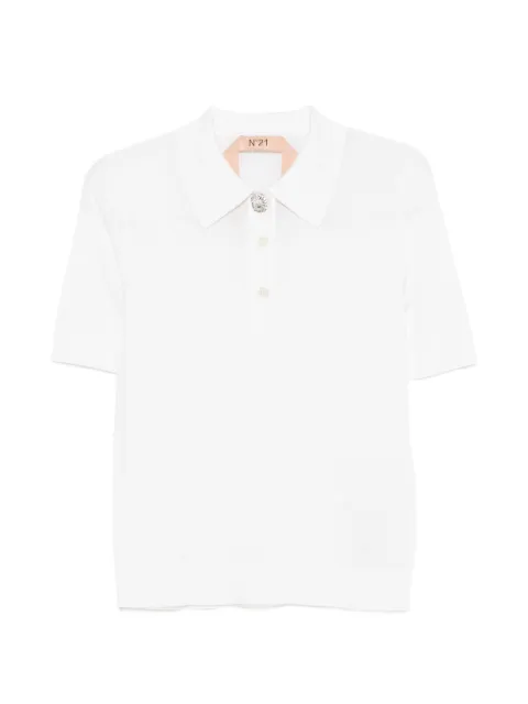 Nº21 embellished-button polo top Neutrals A0249051
