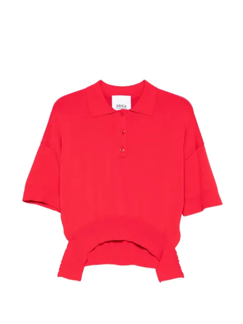 Erika Cavallini cut-out polo top Red P6SA10