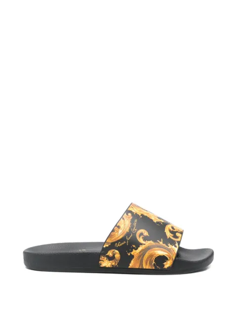 Versace Jeans Couture baroque-print slides Black 80VA3SQ3ZS365
