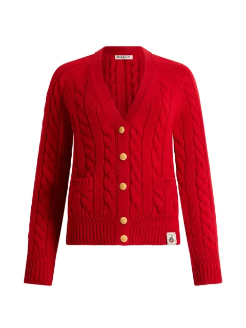 Bally cable-knit buttoned cardigan Red WKN0AMWO046