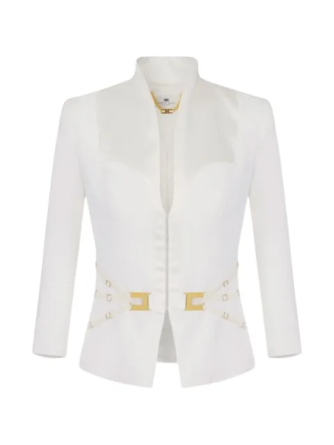 Elisabetta Franchi gold-tone hardware blazer White GI20261E2