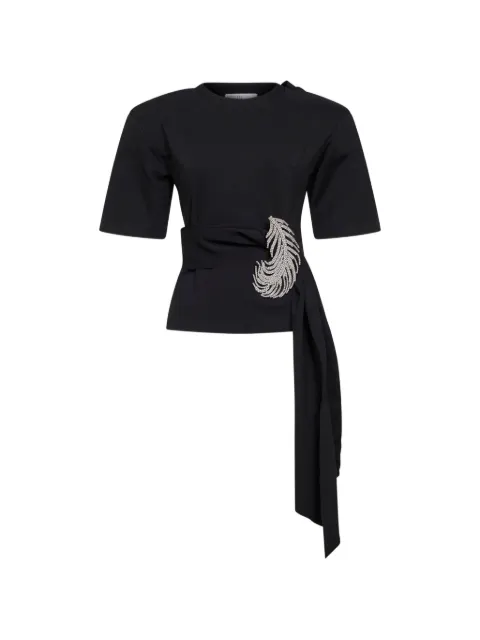 Giuseppe Di Morabito feather-detail T-shirt Black 06PSTO397Y1630999