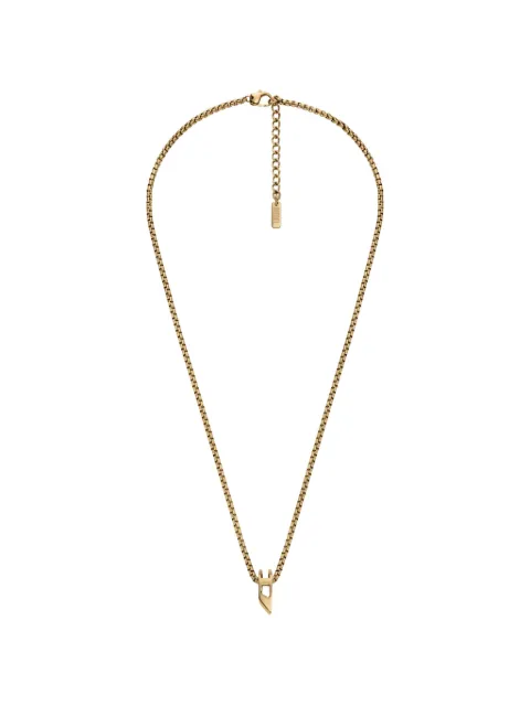 Diesel D-logo box-chain necklace Gold DX167000DJW