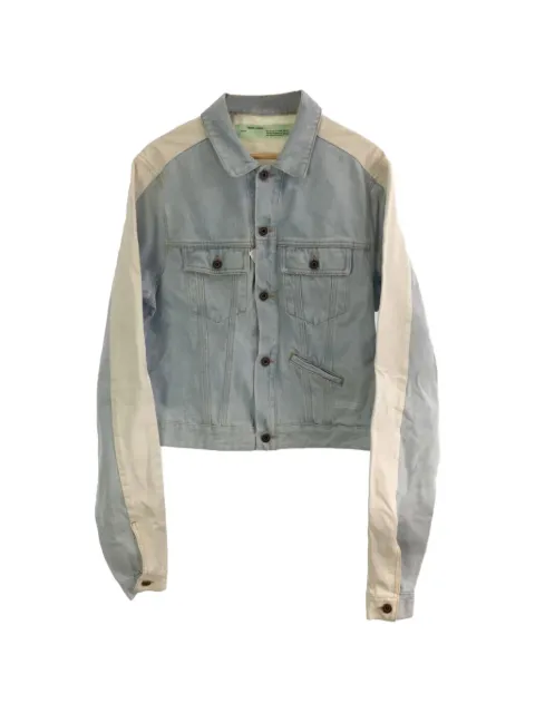 Off-White contrast-panels jacket Blue OMYE026S1938