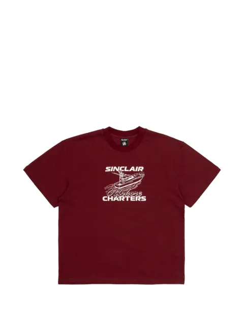 Sinclair boat print short sleeve T-shirt Red SMT1711RED