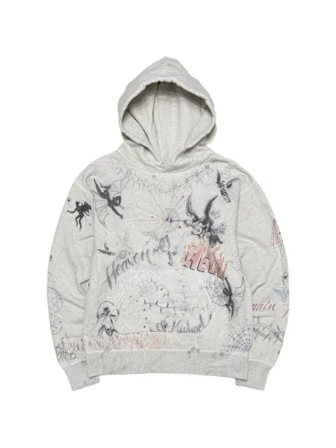 SAINT MXXXXXX graphic-print hoodie Grey SMA210000056