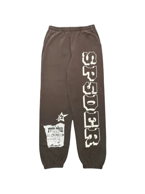 SP5DER graphic-print track pants Brown SP5DER317