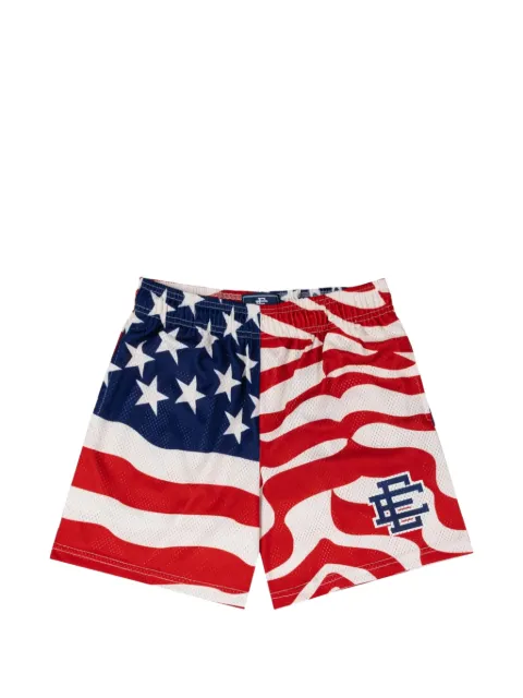 ERIC EMANUEL American flag track shorts White EE156