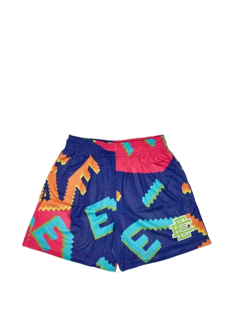 ERIC EMANUEL logo-print track shorts Blue EE110