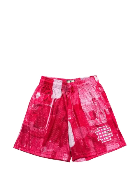 ERIC EMANUEL patchwork-print track shorts Pink EE115