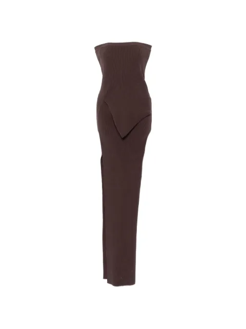 Rick Owens asymmetric bustier dress Brown RP01F6636RIBVI