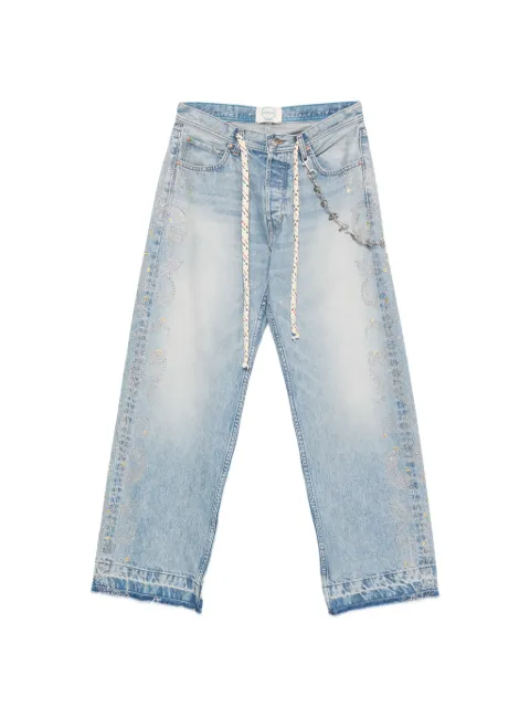ERCOLE STUDIO embellished-detail frayed jeans Blue DNM006