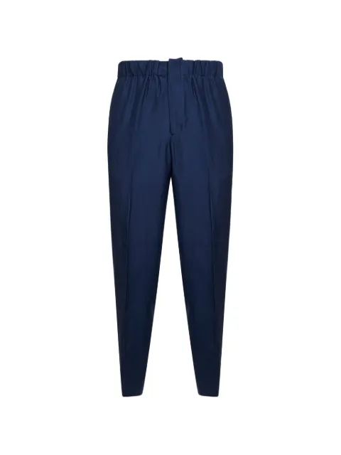 Laneus elastic-waistband tapered trousers Blue S6LAMAPA083