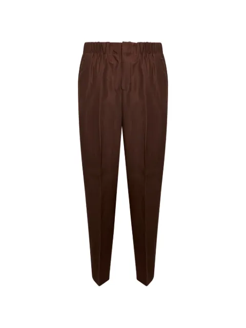 Laneus elastic-waistband tapered trousers Brown S6LAMAPA083920