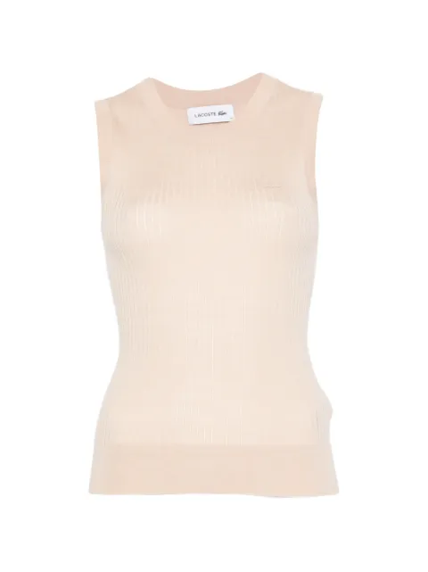 Lacoste ribbed tank top Neutrals AF9988