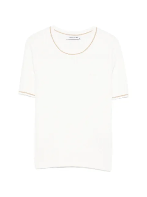 Lacoste cable-knit T-shirt White AF9862