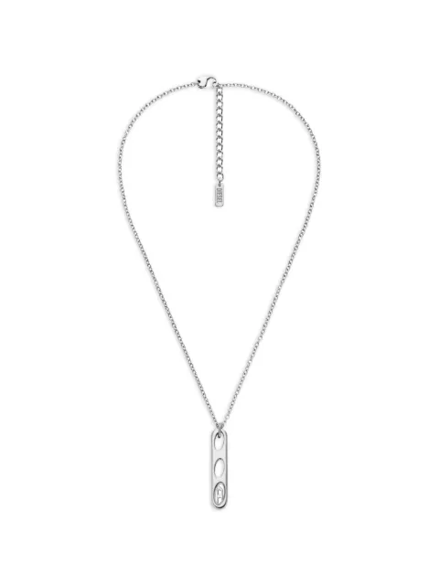 Diesel oval d logo pendant necklace Silver DX166200DJW
