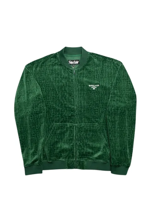 Sinclair jacquard velour track jacket Green SMT223GRN