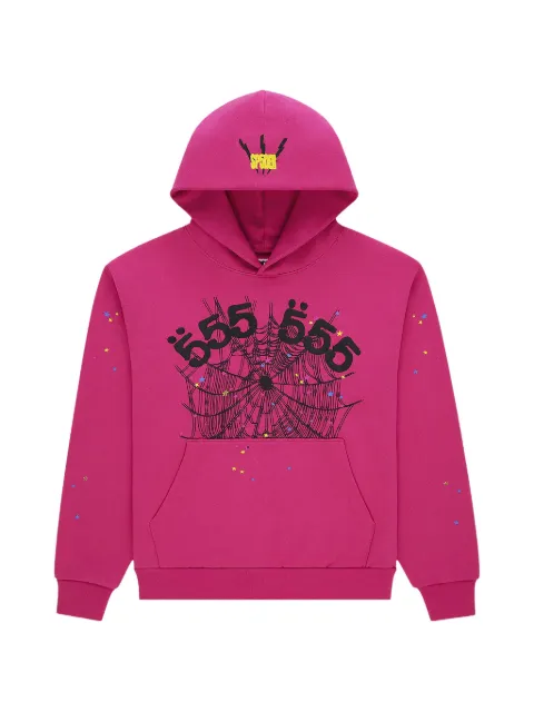 SP5DER graphic-print hoodie Pink SP5DER307