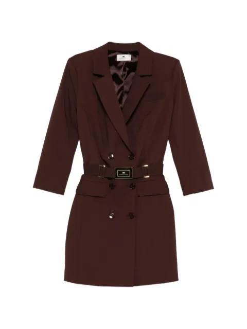 Elisabetta Franchi dress in technical bi-elastic fabric with belt Brown AB91961E2