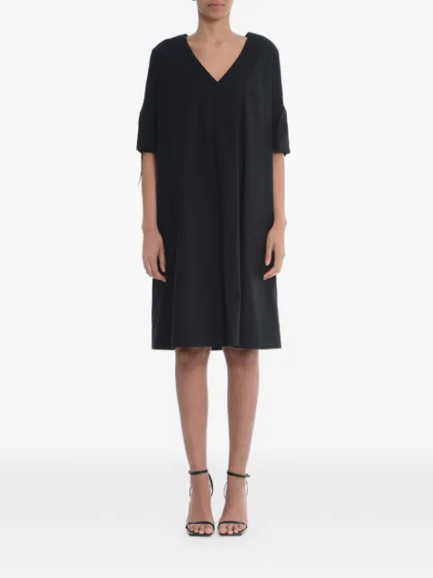 Fay V-neck quarter-sleeve dress Black N8WE252601SZDH