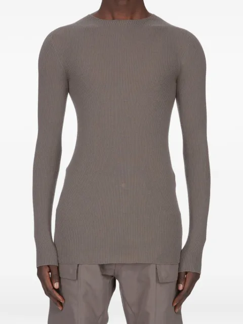 Rick Owens ribbed crewneck sweater Brown RU01F2637RIBM
