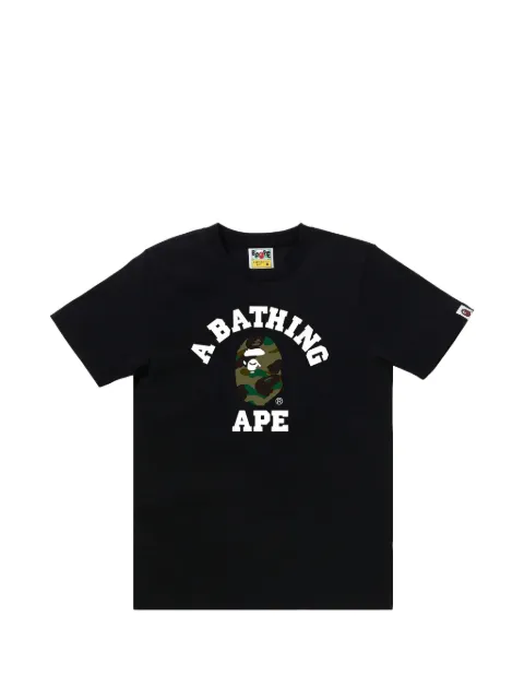 A BATHING APE® Camo College graphic-print T-shirt Black 4580794102709