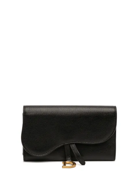 Christian Dior Pre-Owned 2021 Goatskin Saddle Wallet long wallets Black WAENCIQNUKJI8941