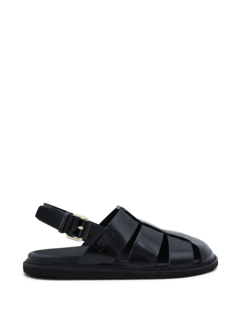 Moschino strappy buckle leather sandals Black MB10073G0OGB0000