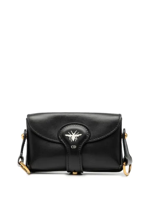 Christian Dior Pre-Owned 2016 Mini Leather D Bee Saddle Bag crossbody bag Black 9WDLVGQ8Q72NGZDU