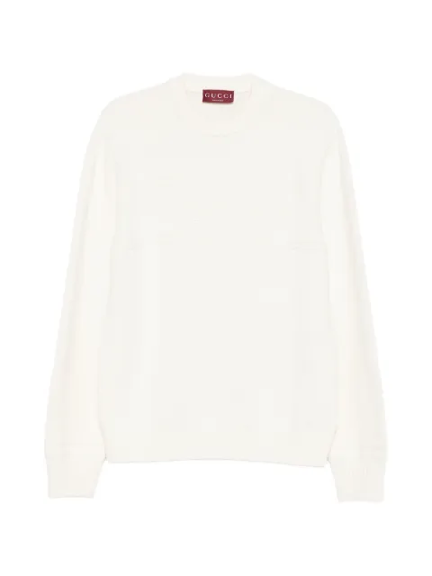 Gucci logo-detail sweater Neutrals 851724XKFBC