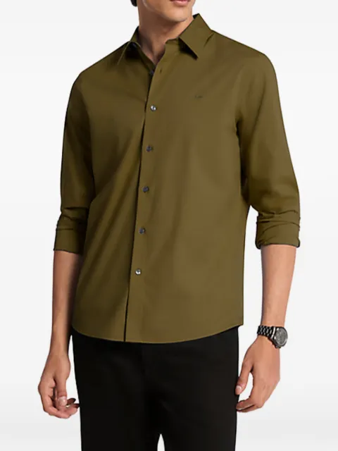 Michael Kors logo-embroidered long-sleeve shirt Green CF5409T4CZ