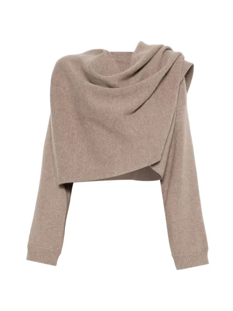 Magda Butrym draped wool poncho Neutrals 299426