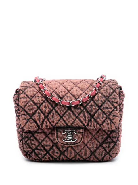 CHANEL Pre-Owned 2019 Small Square CC Quilted Denimpression Single Flap crossbody bag Grey KWE17S791L6HGUGP