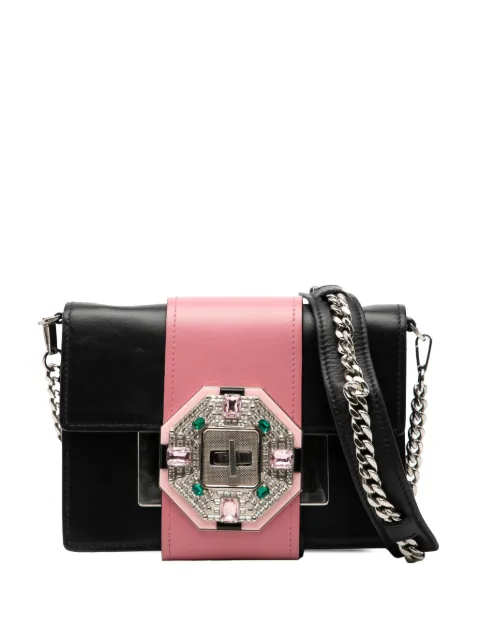 Prada Pre-Owned 2000-2025 City Calf Crystal Embellished Ribbon Bag crossbody bag Black 3VBOOJD58XB3CCIE