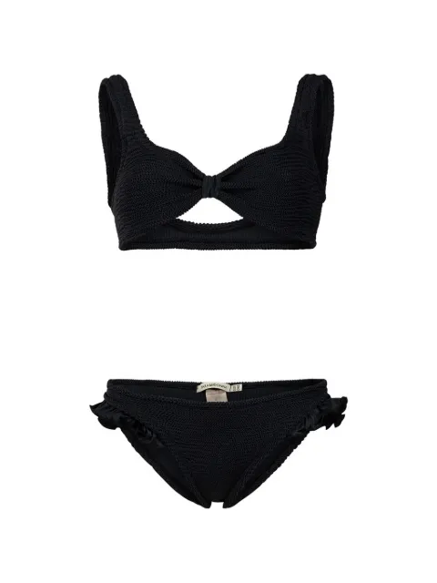 PARAMIDONNA Valentina bow ruffled bikini Black LC26VBL