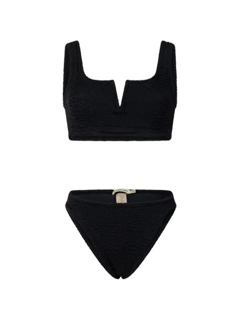 PARAMIDONNA Serena V-neck textured bikini Black LC26SBL